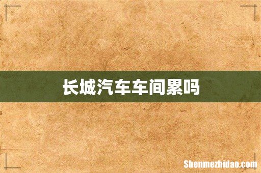 长城汽车车间累吗