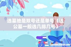 选公墓一般选几排几号 选墓地是双号还是单号