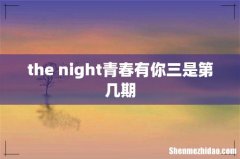the night青春有你三是第几期