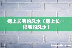 痣上长一根毛的风水 痣上长毛的风水