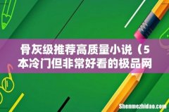 5本冷门但非常好看的极品网文 骨灰级推荐高质量小说