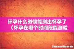 怀孕在哪个时间段能测验出来 环孕什么时候能测出怀孕了