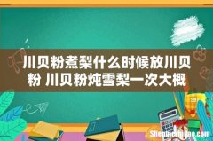 川贝粉煮梨什么时候放川贝粉 川贝粉炖雪梨一次大概放多少