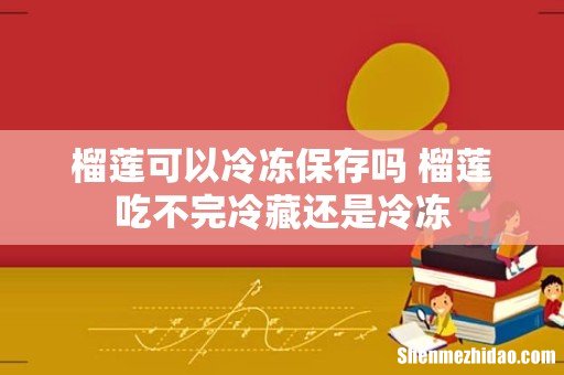榴莲可以冷冻保存吗 榴莲吃不完冷藏还是冷冻