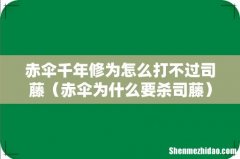 赤伞为什么要杀司藤 赤伞千年修为怎么打不过司藤