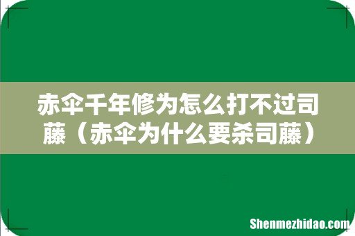 赤伞为什么要杀司藤 赤伞千年修为怎么打不过司藤