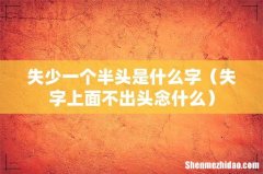 失字上面不出头念什么 失少一个半头是什么字