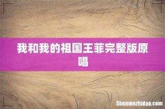 我和我的祖国王菲完整版原唱