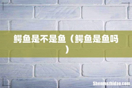 鳄鱼是鱼吗 鳄鱼是不是鱼