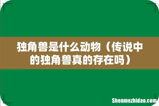 传说中的独角兽真的存在吗 独角兽是什么动物