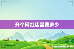 开个网红店需要多少