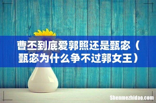 甄宓为什么争不过郭女王 曹丕到底爱郭照还是甄宓