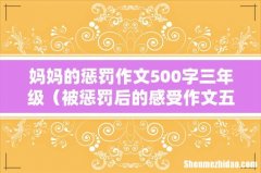 被惩罚后的感受作文五百字 妈妈的惩罚作文500字三年级