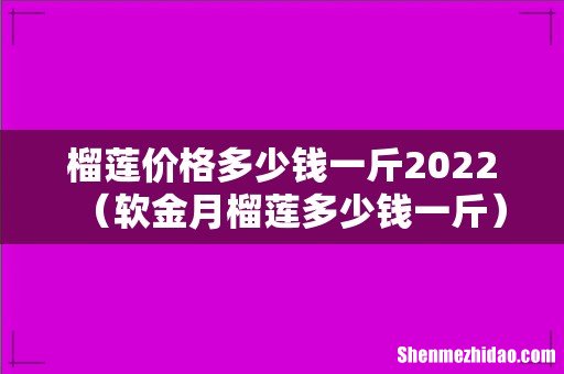 软金月榴莲多少钱一斤 榴莲价格多少钱一斤2022