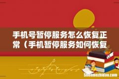 手机暂停服务如何恢复 手机号暂停服务怎么恢复正常