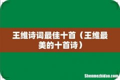 王维最美的十首诗 王维诗词最佳十首