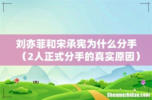 2人正式分手的真实原因 刘亦菲和宋承宪为什么分手