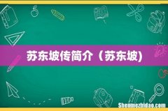 苏东坡传简介（苏东坡)