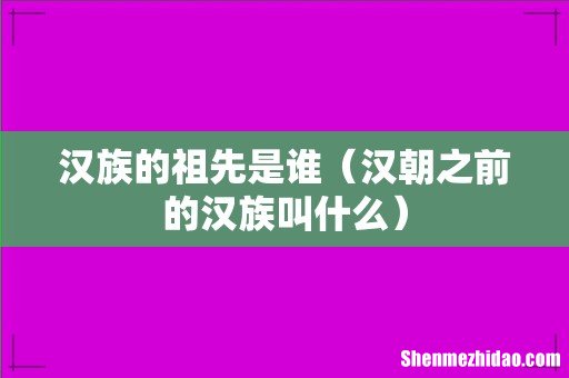汉朝之前的汉族叫什么 汉族的祖先是谁
