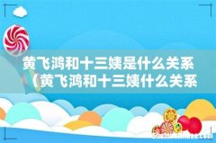 黄飞鸿和十三姨什么关系呢 黄飞鸿和十三姨是什么关系