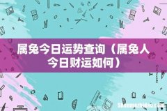 属兔人今日财运如何 属兔今日运势查询