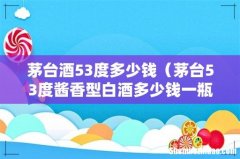 茅台53度酱香型白酒多少钱一瓶 茅台酒53度多少钱