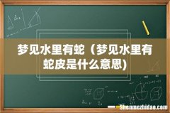 梦见水里有蛇（梦见水里有蛇皮是什么意思)