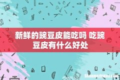 新鲜的豌豆皮能吃吗 吃豌豆皮有什么好处