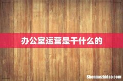 办公室运营是干什么的