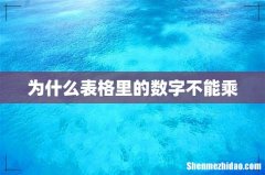 为什么表格里的数字不能乘