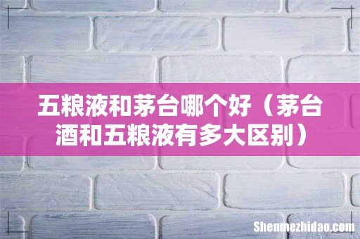 茅台酒和五粮液有多大区别 五粮液和茅台哪个好