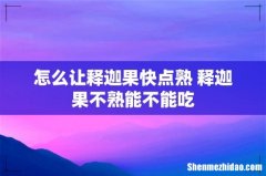 怎么让释迦果快点熟 释迦果不熟能不能吃