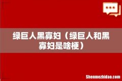 绿巨人和黑寡妇是啥梗 绿巨人黑寡妇