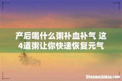 产后喝什么粥补血补气 这4道粥让你快速恢复元气
