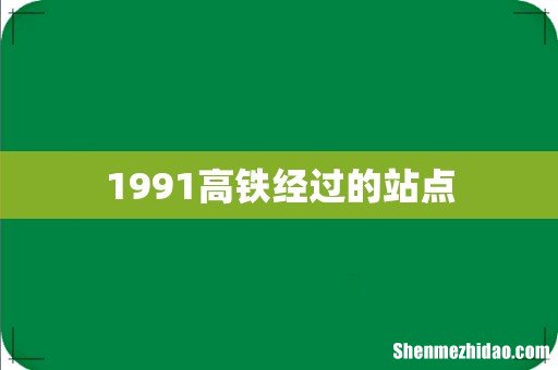 1991高铁经过的站点