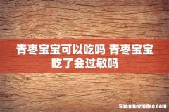 青枣宝宝可以吃吗 青枣宝宝吃了会过敏吗