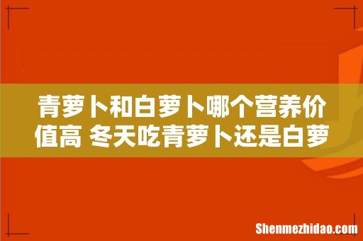 青萝卜和白萝卜哪个营养价值高 冬天吃青萝卜还是白萝卜好