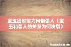 宝玉和袭人的关系为何决裂 宝玉出家前为何恨袭人