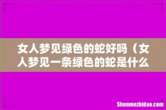女人梦见一条绿色的蛇是什么意思 女人梦见绿色的蛇好吗