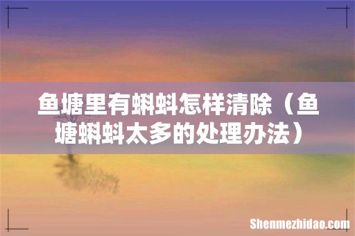 鱼塘蝌蚪太多的处理办法 鱼塘里有蝌蚪怎样清除