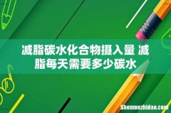减脂碳水化合物摄入量 减脂每天需要多少碳水