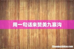 用一句话来赞美九寨沟