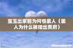 袭人为什么被撵出贾府 宝玉出家前为何恨袭人