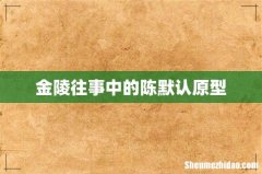 金陵往事中的陈默认原型