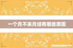 一个月不来月经有哪些原因
