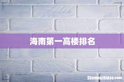 海南第一高楼排名