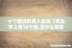 男生手上有10个螺,是什么意思 十个螺纹的男人命运