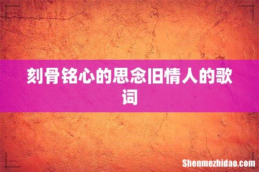 刻骨铭心的思念旧情人的歌词