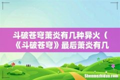 《斗破苍穹》最后萧炎有几种异火 斗破苍穹萧炎有几种异火