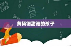黄杨钿甜谁的孩子